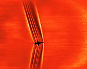 Aeroplane Collection: Supersonic shock waves, Schlieren image