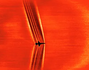 Supersonic shock waves, Schlieren image Supersonic shock waves, Schlieren image