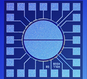 Light Micrograph Images Prints: Surface of microchip, light micrograph C018 / 6394