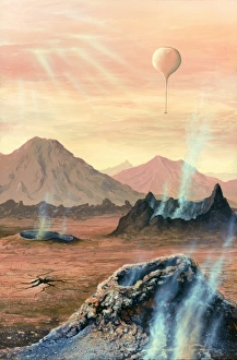 Solar System Exploration Prints: Surface of Venus and probe, artwork