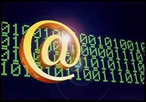 Symbol @ & binary code to represent E-mail Symbol @ & binary code to represent E-mail