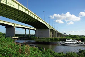 River Mersey Prints: Thelwall Viaduct Print: M6 Motorway Crossing
