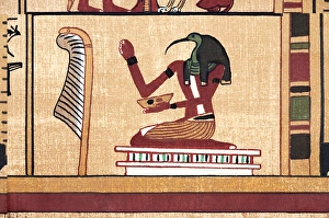 Book Of The Dead Illustrations Prints: Thoth and the Feather of Law