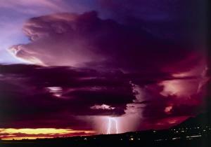 Thundercloud with lighning and rain, Arizona Thundercloud with lighning and rain, Arizona