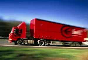 Images Dated 16th December 2003: Time-exposure image of an articulated lorry