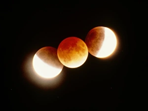 Time-lapse photograph of partial lunar eclipse Time-lapse photograph of partial lunar eclipse