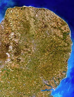 True-colour satellite image of East Anglia, UK True-colour satellite image of East Anglia, UK