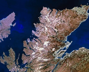 True-colour satellite image of northern Scotland True-colour satellite image of northern Scotland