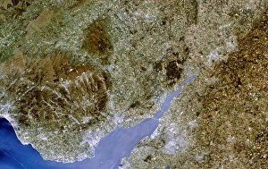 True-colour satellite image of Severn estuary, UK True-colour satellite image of Severn estuary, UK