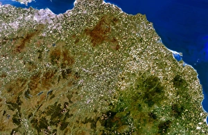 True-colour satellite image of southeast Scotland True-colour satellite image of southeast Scotland