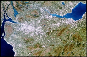 True-colour satellite image of southern Scotland True-colour satellite image of southern Scotland