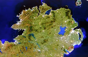 True-colour satellite image of Ulster, Ireland True-colour satellite image of Ulster, Ireland