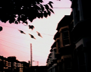 Disc-shaped object in the sky, print