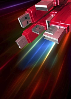 USB Stick Print with Artwork of Computer Circuitry