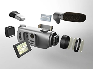 Video camera parts, computer artwork Video camera parts, computer artwork
