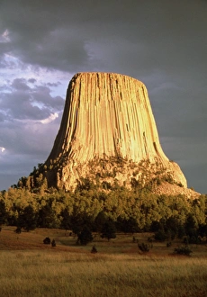 Devils Tower National Monument Prints: View of Devils Tower, a basalt outcrop