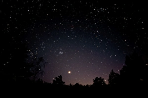 View of the planet Venus and the Pleiades View of the planet Venus and the Pleiades