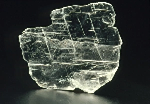 View of a sample of selenite, a form of gypsum View of a sample of selenite, a form of gypsum