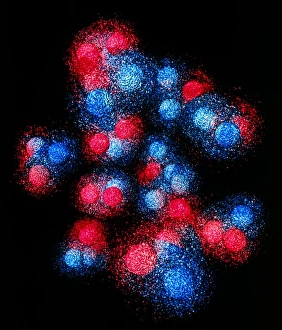 Images Dated 1995: Visualisation of quark structure of carbon nucleus Print