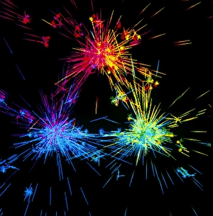 Prints of Visualisation of quark structure of proton Images Dated 2004 February: Proton Quark Structure Print