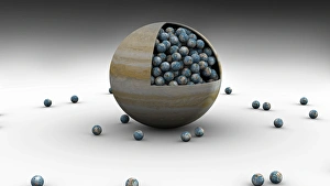 Solar System Prints: Jupiter Volume Print: Earth Fitting Inside 1000 Times