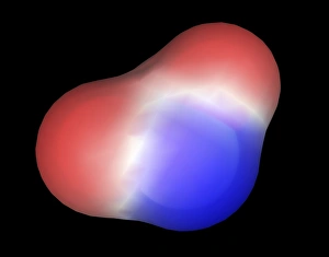 Computer model of a water molecule print