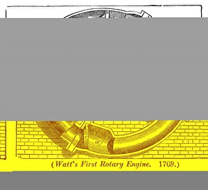 James Watt Steam Engine Prints: Watts rotary engine