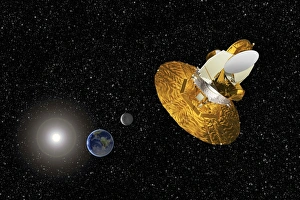 Prints of WMAP (Wilkinson Microwave Anisotropy Probe) spacecraft Images Dated 2010 March: Print of the WMAP spacecraft in transit to L2