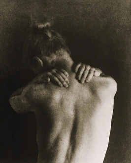Woman holding her neck due to pain Woman holding her neck due to pain