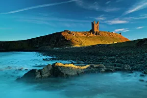 England, Northumberland, Embleton Bay. Last light on The Lilburn Tower England, Northumberland, Embleton Bay. Last light on The Lilburn Tower