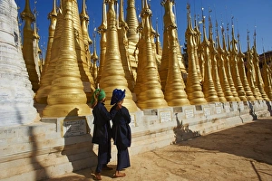 The 1045 stupas of Shwe Inn Thein temple, Inn Dein village, Inle Lake, Shan State, Myanmar (Burma), Asia The 1045 stupas of Shwe Inn Thein temple, Inn Dein village, Inle Lake, Shan State, Myanmar (Burma), Asia