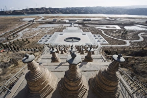 108 Dagobas, Buddhist temple in Qingtongxia, Ningxia Province, China, Asia 108 Dagobas, Buddhist temple in Qingtongxia, Ningxia Province, China, Asia