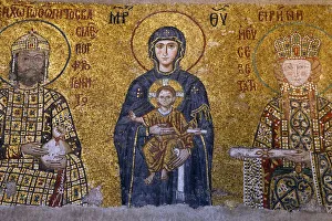 A 12th century Byzantine mosaic of the Virgin Mary and Child, Aya Sofya A 12th century Byzantine mosaic of the Virgin Mary and Child, Aya Sofya