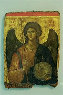Paintings Collection: A 14th century icon of Archangel Michael in the Byzantine
