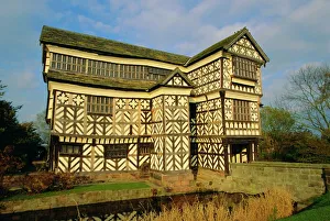 The 16th century black and white gabled house, Little Moreton Hall, Cheshire, England, UK The 16th century black and white gabled house, Little Moreton Hall, Cheshire, England, UK