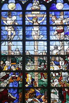 16th-century stained glass windows set in the north wall of Saint Joan of Arc' 16th-century stained glass windows set in the north wall of Saint Joan of Arc'