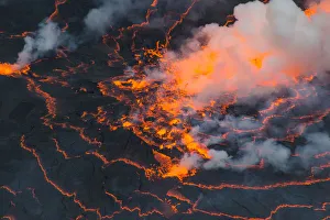 The very active lava lake of Mount Nyiragongo, Virunga National Park The very active lava lake of Mount Nyiragongo, Virunga National Park