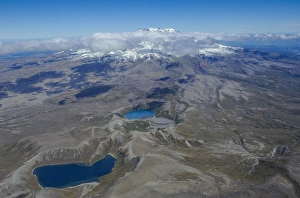 Aerial of the colourful Tama Lakes in the Tongariro National Park, UNESCO World Heritage Site, North Island Aerial of the colourful Tama Lakes in the Tongariro National Park, UNESCO World Heritage Site, North Island