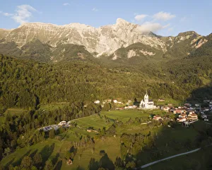 Aerial by drone, Dresnica, Triglav National Park, Upper Carniola, Slovenia, Europe Aerial by drone, Dresnica, Triglav National Park, Upper Carniola, Slovenia, Europe