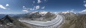 Aletsch Glacier Collection: Aerial of the Great Altesch Glacier, UNESCO World Heritage Site, Bernese Alps