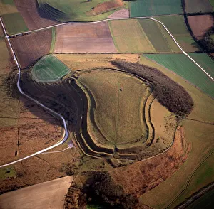 Aerial image of Battlesbury Camp, an Iron Age Hill fort, Warminster, Wiltshire Aerial image of Battlesbury Camp, an Iron Age Hill fort, Warminster, Wiltshire