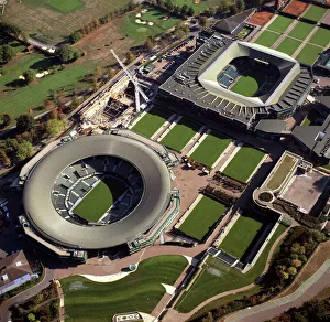Aerial image of Centre Court and Number 1 Court, All-England Club (All England Lawn Tennis Aerial image of Centre Court and Number 1 Court, All-England Club (All England Lawn Tennis