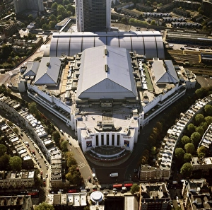 Prints of Aerial image of the Earls Court Exhibition Centre, Warwick Road, West London, London, England, United Kingdom, Europe Aerial View Prints: Aerial Print of Earls Court Exhibition Centre, London
