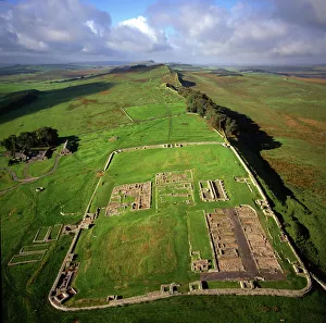 Aerial image of Housesteads Roman Fort of Vercovicium, an auxiliary fort on Hadrians Wall Aerial image of Housesteads Roman Fort of Vercovicium, an auxiliary fort on Hadrians Wall