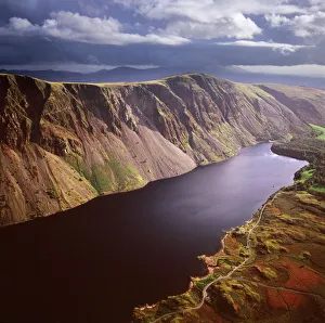 Aerial image of Wastwater Screes and Wast Water (Wastwater), the deepest lake in England Aerial image of Wastwater Screes and Wast Water (Wastwater), the deepest lake in England