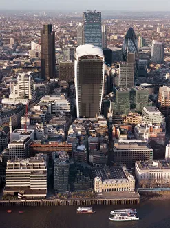 Aerial London Cityscape dominated by Walkie Talkie tower, London, England, United Kingdom, Europe Aerial London Cityscape dominated by Walkie Talkie tower, London, England, United Kingdom, Europe