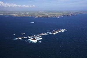 Aerial photo of Longships Lighthouse and Lands End Peninsula, West Penwith Aerial photo of Longships Lighthouse and Lands End Peninsula, West Penwith