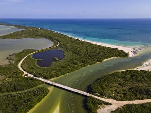 Images Dated 10th February 2021: Aerial of Sian Ka an Biosphere Reserve, UNESCO World Heritage Site, Quintana Roo