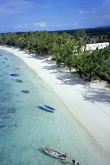 Aerial view of beach, Reunion Island, Department of France, Indian Ocean, Africa Aerial view of beach, Reunion Island, Department of France, Indian Ocean, Africa