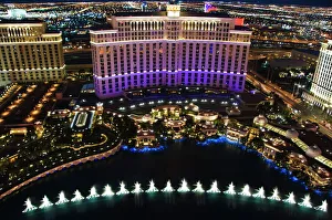 Aerial view of Belagio Hotel Casino on the Strip Aerial view of Belagio Hotel Casino on the Strip